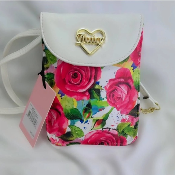 Juicy Couture Bags Juicy Couture Cross Body White Multi Rose Bag